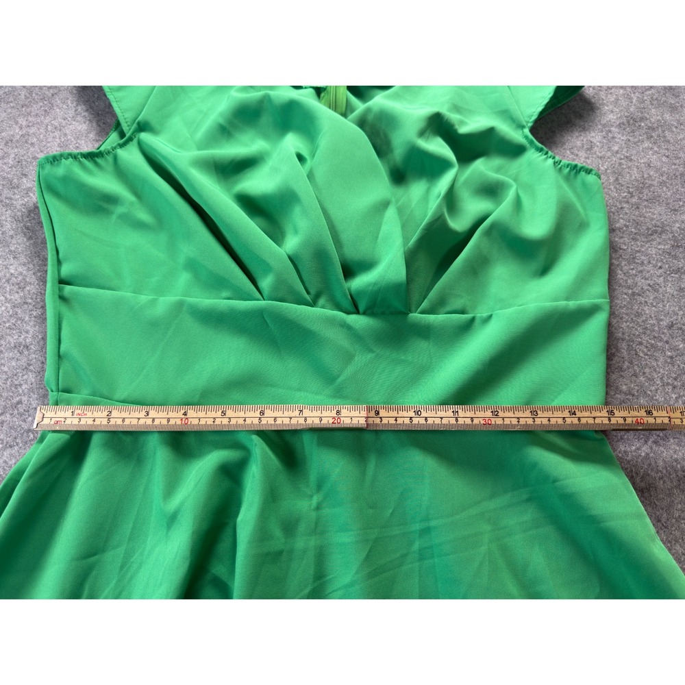 Unbranded Swing Dress Women Medium Green 1950s Rockabilly Fit and Flare Midi - Picture 7 of 14